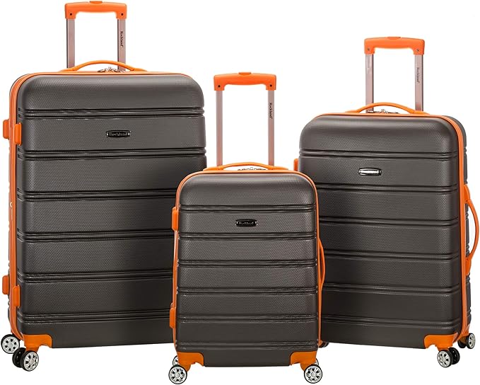 Rockland Melbourne Hardside Luggage 3 Piece set (20" 24" and 28") Charcoal