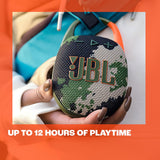 JBL Clip 5 - Ultra-Portable, Waterproof & Dustproof Bluetooth Speaker, Big Pro Sound with Punchy bass, Integrated Carabiner, Up to 12 Hours of Play, Made in Part with Recycled Materials SQUAD