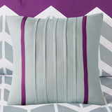 Intelligent Design Cozy Comforter Set Geometric Design Modern All Season Vibrant Color Bedding Set With Matching Sham Decorative Pillow FullQueen Nadia Purple 5 Piece