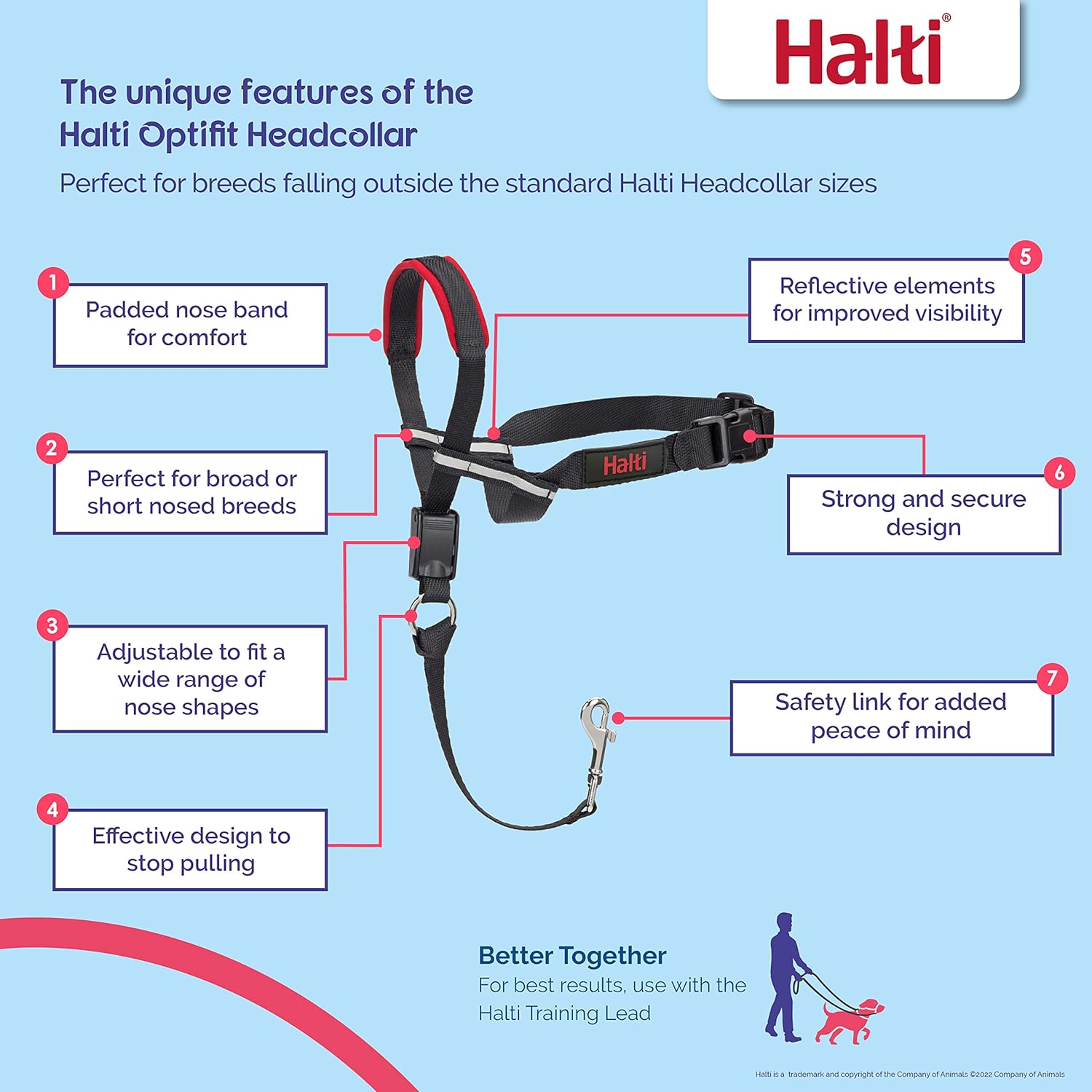 The Company Of Animals Halti Head Collar For Small Dogs BlackRed Secondary image