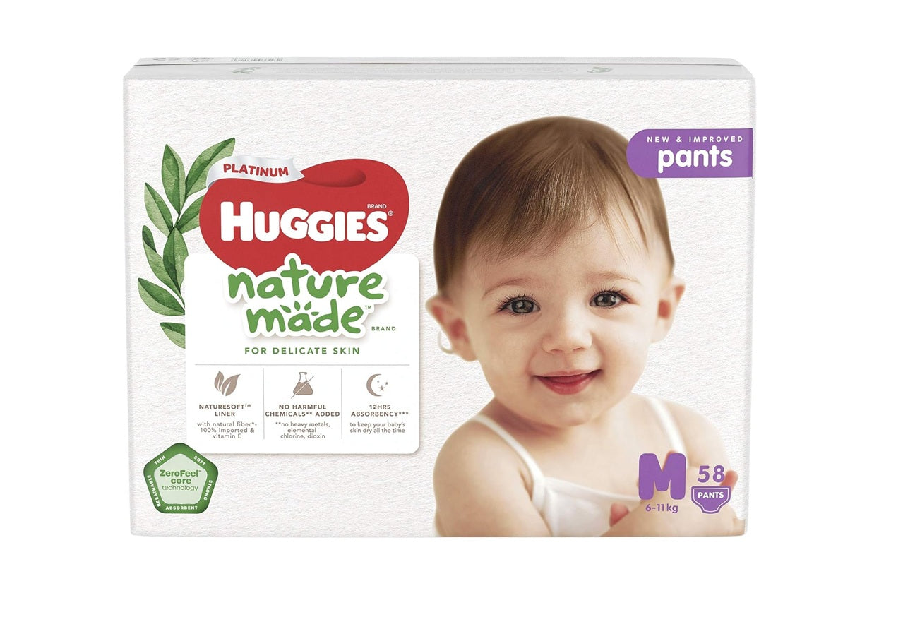 Huggies Platinum Naturemade Pants, M, 58ct (Pack of 3)