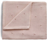 Mushie Pointelle Knitted Baby Blanket (Blush)