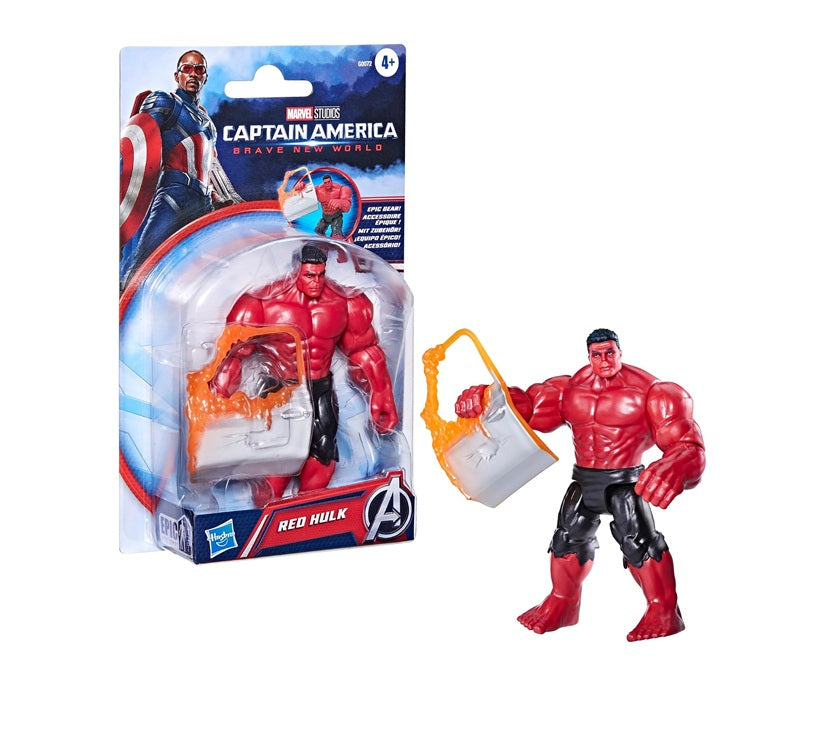 Marvel Avengers Epic Hero Series Captain America: Brave New World Red Hulk Action Figure, 4-Inch Super Hero Toys for Kids Ages 4+ Main image
