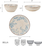 Pfaltzgraff Bella 12 Piece Dinnerware Set Service For 4
