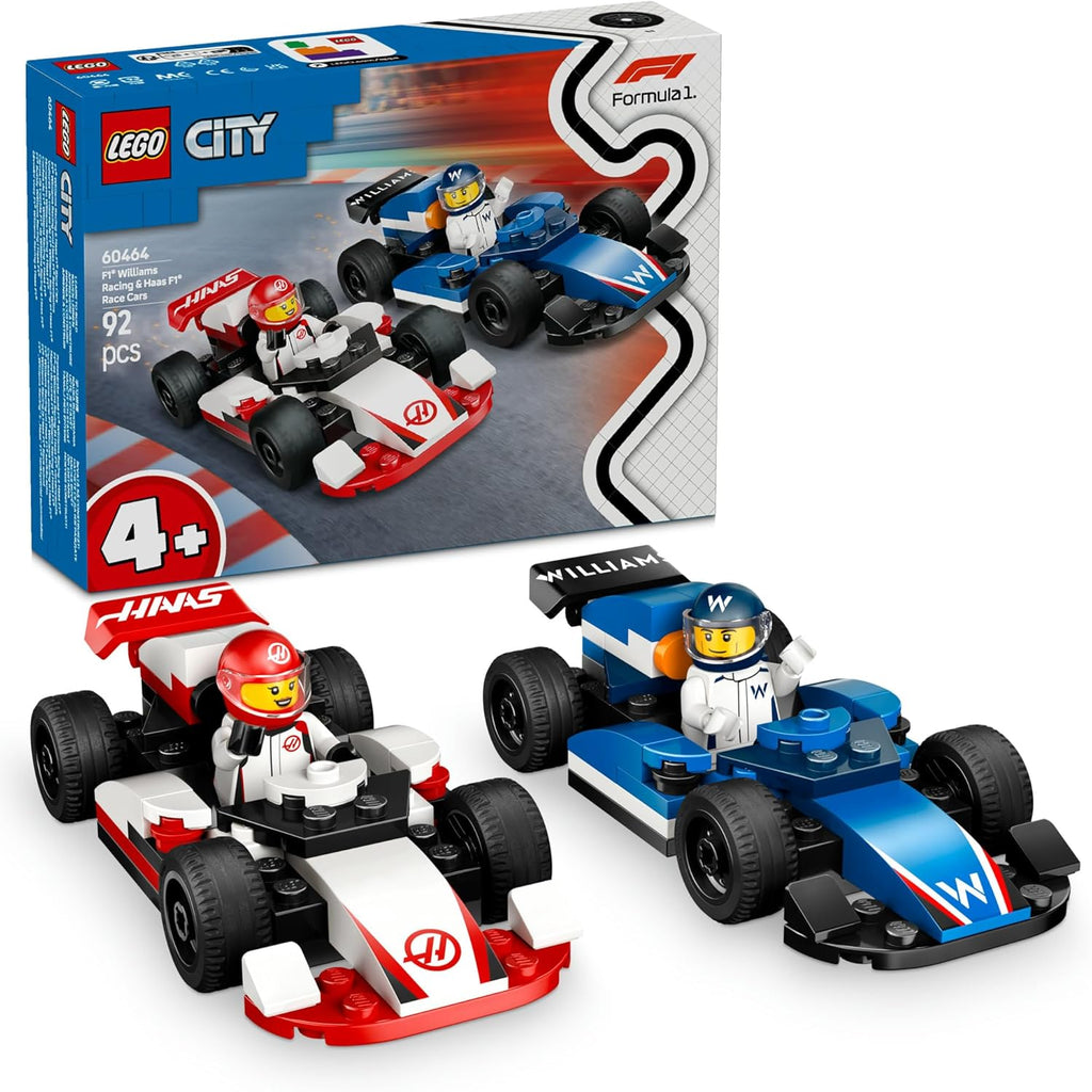 LEGO City F1 Williams Racing and Haas F1 Race Cars 60464