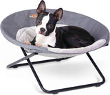 K&H Pet Products Cozy Cot Elevated Pet Bed, Dish Chair for Dogs and Cats, Machine Washable, Gray, Medium 24 Inches