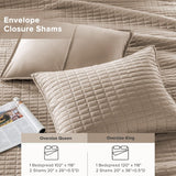 Comfort Spaces Kienna Quilt Set Oversized King 120in X 118in Taupe