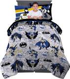 Franco 6A1448 Kids Bedding Super Soft Comforter and Sheet Set with Sham, 5 Piece Twin Size, Batman