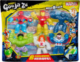 Heroes of Goo Jit Zu Marvel Hero Mega 6 Pack - 6 Exclusive Marvel Heroes 4.5'' Tall Action Figures in The one Pack, Multicolor, (41469)