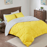 Comfort Spaces Vixie Reversible Comforter Set  GreyYellow Full Queen 3 Piece