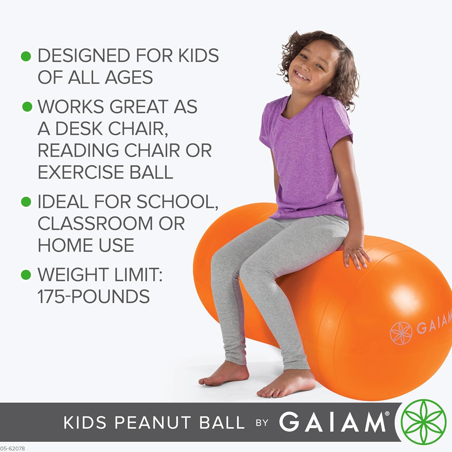 Gaiam Kids Active Seat Peanut Shaped Balance Sitting Ball