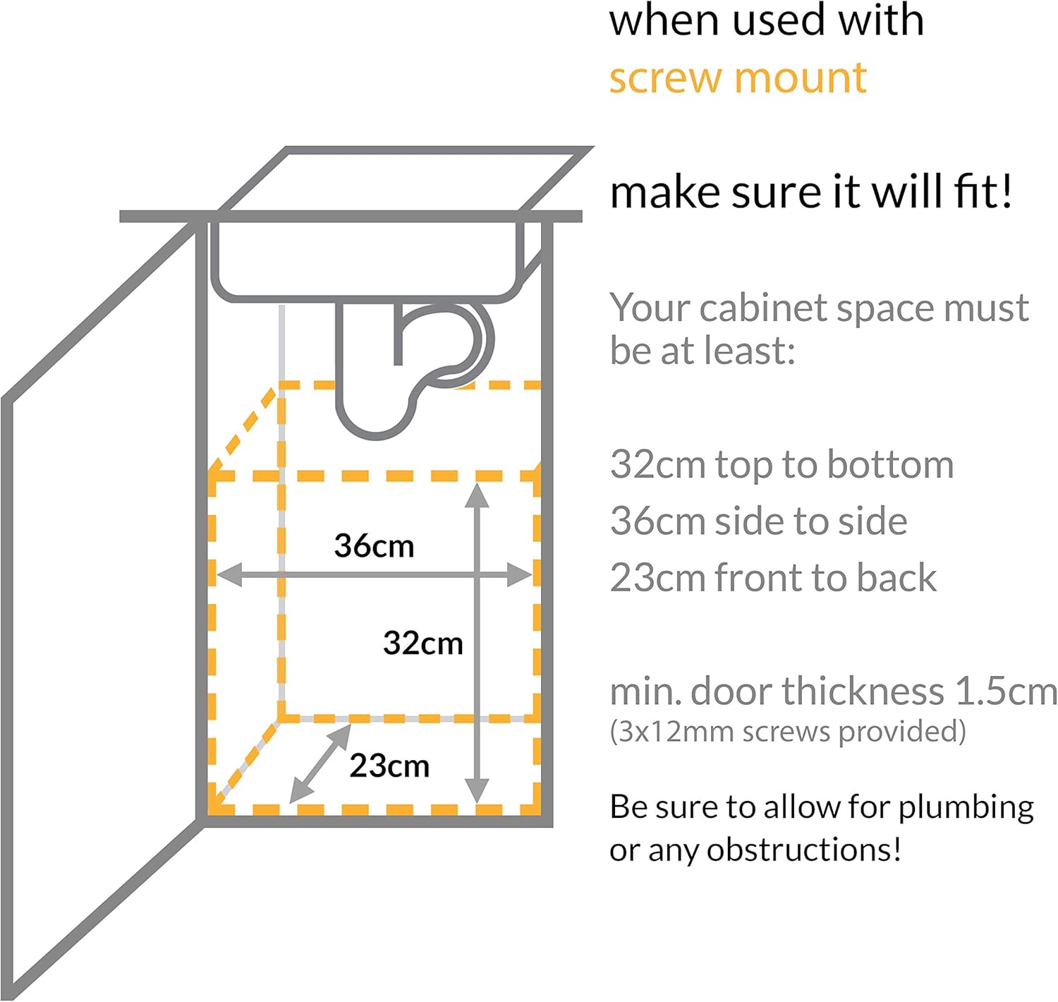 simplehuman Steel Frame In Cabinet Trash Can 10 L