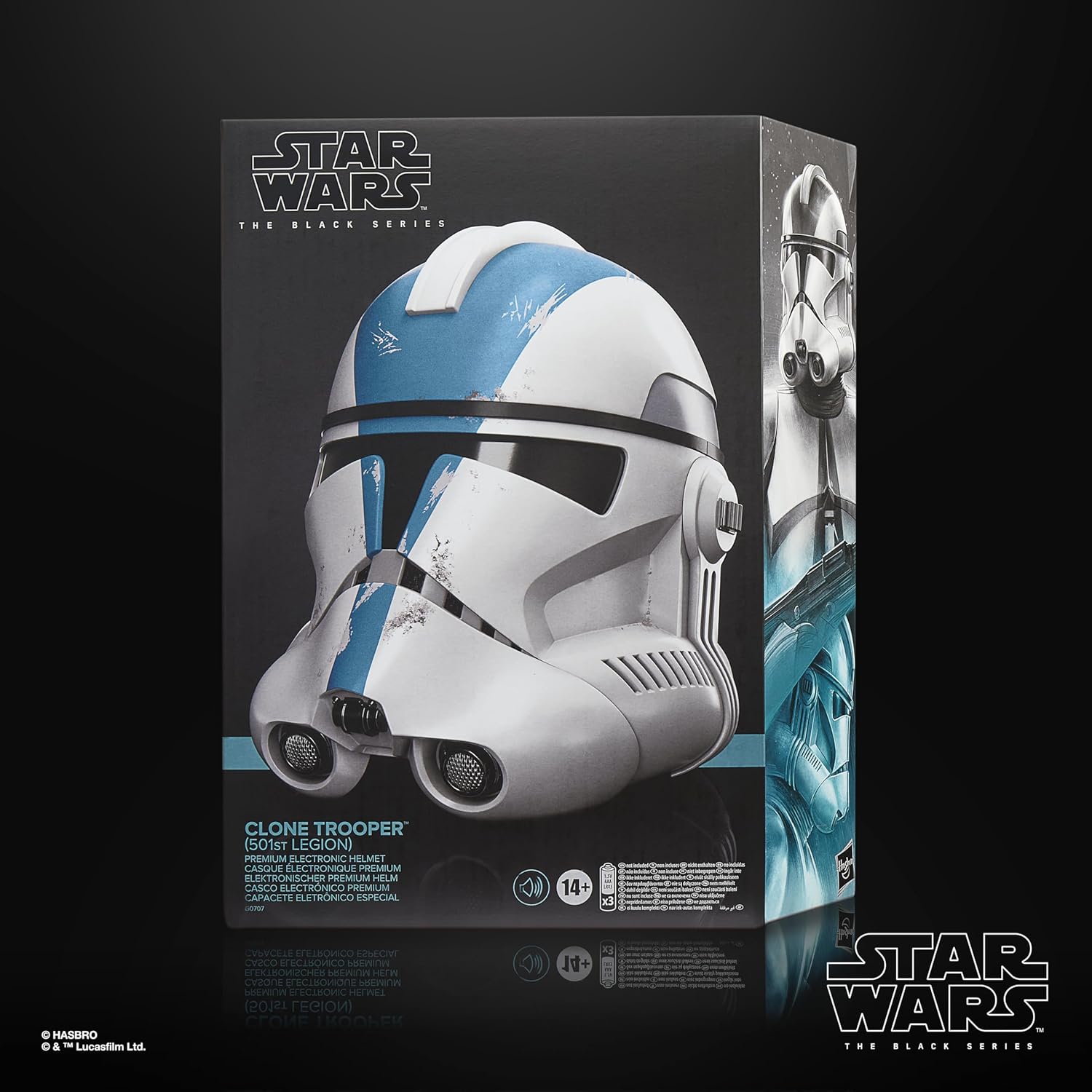Star Wars The Black Series Clone Trooper (501st Legion) Premium Electronic Helmet, Roleplay Toy for Ages 14+, Adult Cosplay Toy