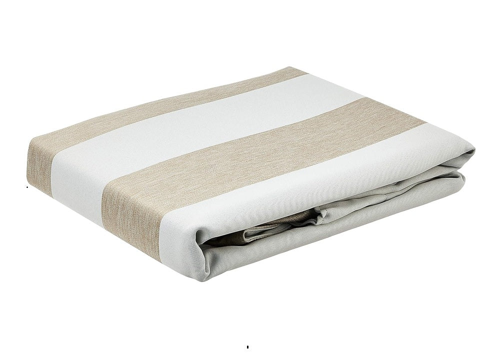Linen home stripe/solid black out curtain beige,160x235cm