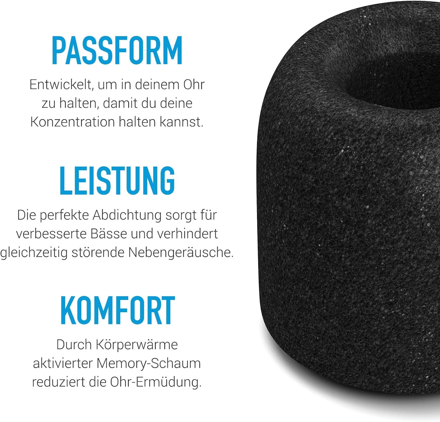 Comply Premium Replacement Foam Earphone Earbud Tips - Isolation T-400 Black 3 Pairs S M L Secondary image