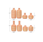 Main + Mesa Stoneware Vases with Gold Pattern, Set of 8