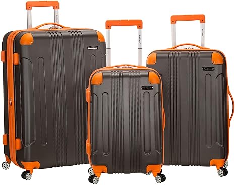 Rockland London Hardside Luggage 3 Piece set (20" 24" and 28") Charcoal
