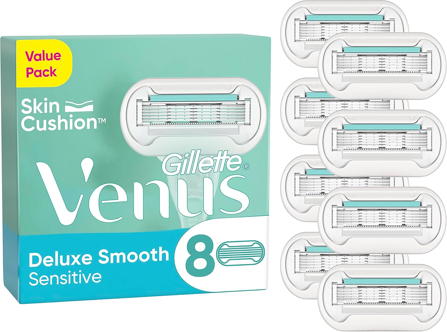 Gillette Venus Deluxe Smooth Sensitive Refill Blades 8 Count Secondary image