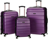 Rockland Melbourne Hardside Luggage 3 Piece set (20" 24" and 28") Purple