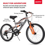 Huffy Valcon 20" Mountain Bike - 6 Speed - Dual Suspension - Silver & Orange (SELF-ASSEMBLY)