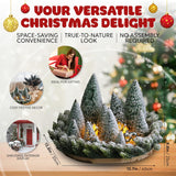 Miniature Christmas Trees Table Top Decor Flocked 25cm