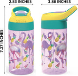 Zak Designs 16oz Riverside Desert Life Kids Water Bottle with Straw and Built in Carrying Loop Made of Durable Plastic, Leak-Proof Design for Travel, 2PK Set