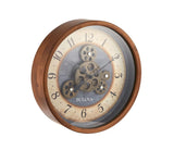 Bulova C4835 Gears in Motion Wall Clock, 12.8, Brown Cherry