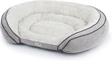 Petlinks 49953 Supreme Soother Gel Memory Foam Pet Bed, Large, Natural Plush/Gray Corduroy