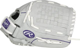 Rawlings Sure Catch Series Fastpitch Softball Glove PurpleGreyWhite RHT 12in