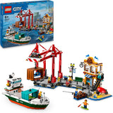 LEGO City Seaside Harbour with Cargo Ship Set, Educational Port Building Toy for Kids, Boys and Girls Aged 8 and Over, Model Container Crane and Boat with 8 Minifigures, Birthday Gift Idea 60422