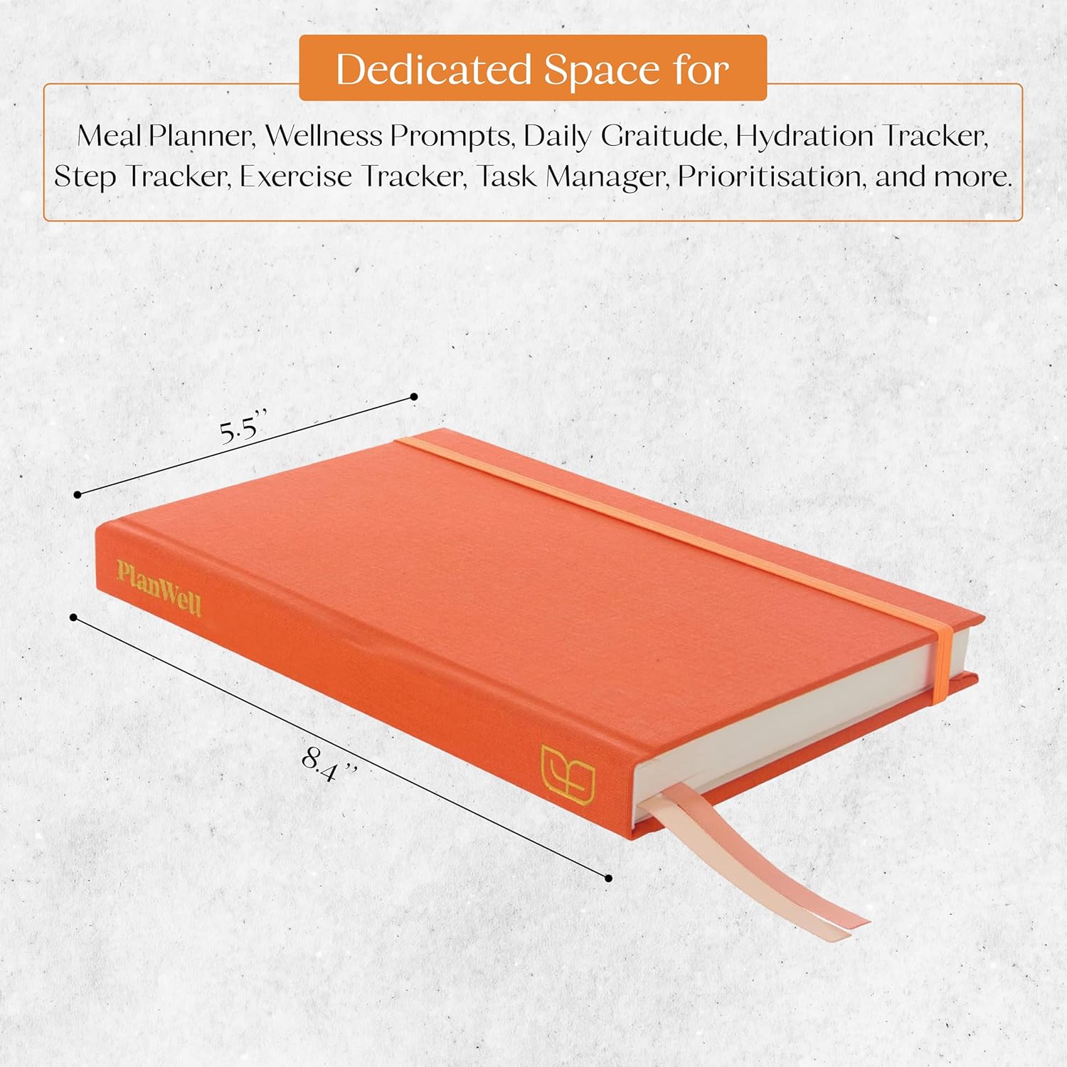 Founders Beauty PlanWell Planner - 90-Day Undated Ritual & Wellness Journal - Meal Planner, Wellness Prompts, Daily Gratitude - 100% Sustainable - 5.5" x 8.4" (Mandarin) Secondary image