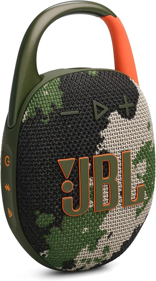 JBL Clip 5 - Ultra-Portable, Waterproof & Dustproof Bluetooth Speaker, Big Pro Sound with Punchy bass, Integrated Carabiner, Up to 12 Hours of Play, Made in Part with Recycled Materials SQUAD