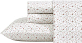 Laura Ashley Home - King Sheets, Soft Sateen Cotton Bedding Set - Sleek, Smooth, & Breathable Home Decor, Evie Coral/Pink