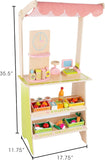 Hey Play Kids Fresh Market Selling Stand Wooden Grocery Store Playset