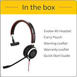 Jabra Evolve 40 MS Mono Headset – Microsoft Certified Headphones for VoIP Softphone with Passive Noise Cancellation – USBA -Cable with Controller,Mono Speaker,Mono Speaker