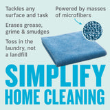 E-Cloth Microfiber Cloth, World's Leading Premium Microfiber Cleaning Cloth, Twice as Durable as Competition, 1 Year Guarantee, Ideal for Kitchen, Countertops, Sinks, and Bathrooms, Blue, 4 Pack