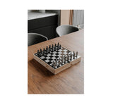 Umbra Buddy Chess Set, Modern Original Chessboard Game Made of Metal With Nickel & Titanium Finish