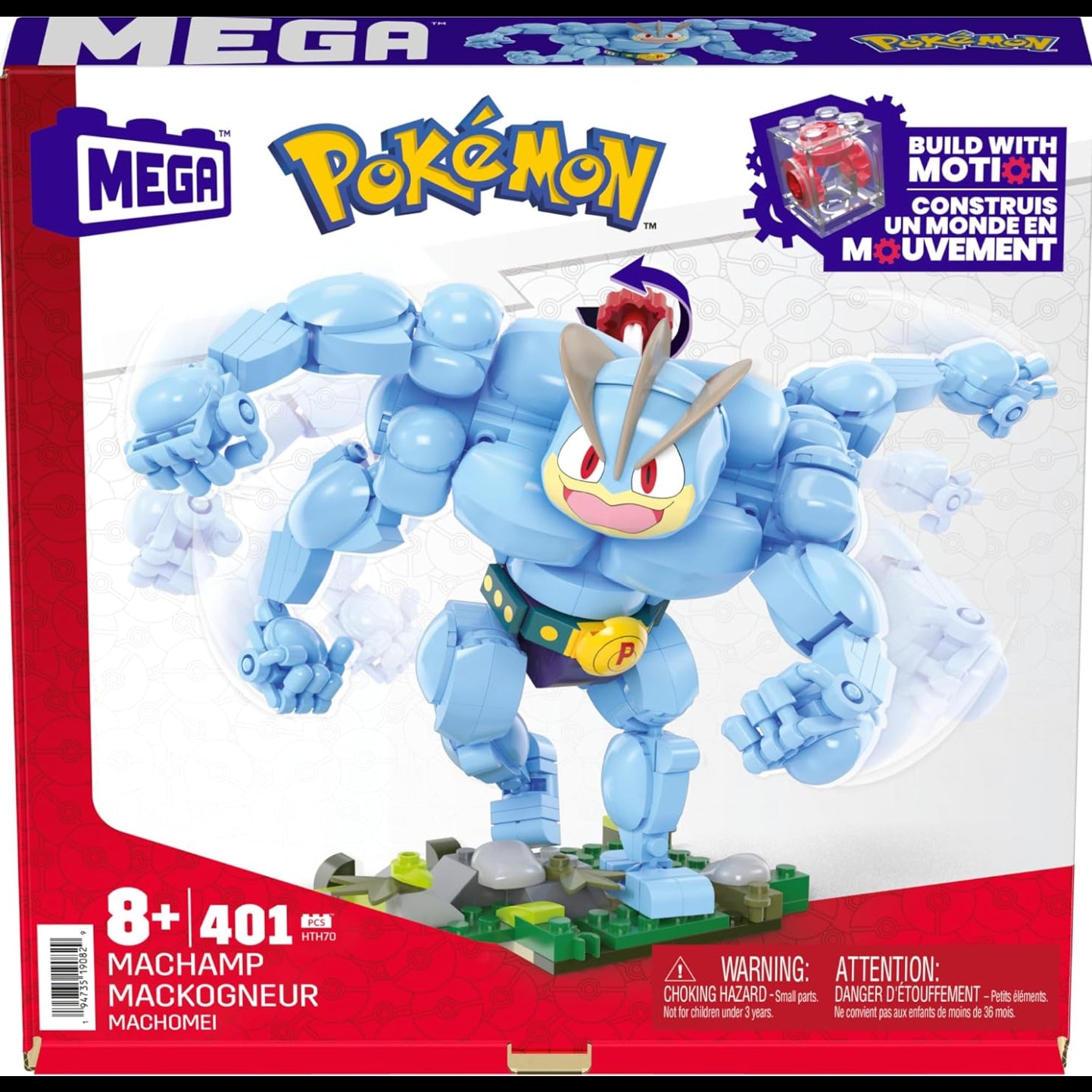 MEGA Pokemon Machamp Building Toy Kit With 1 Poseable Figure For Kids