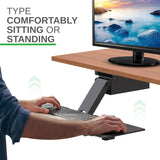 KEYBOARD TRAY KT2 641/ERGONOMICKT2 Ergonomic Under-Desk Adjustable Height & Angle Sit to Stand Up Keyboard Tray with negative tilt Best standing desk computer keyboard holder drawer