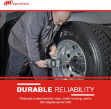 Ingersoll Rand 285B-6 1 Pneumatic Impact Wrench - Heavy Duty Torque Output, 6 Inch Extended Anvil, 1 Inch, 2 Handles, High Precision, Accessibility, Control, Gray