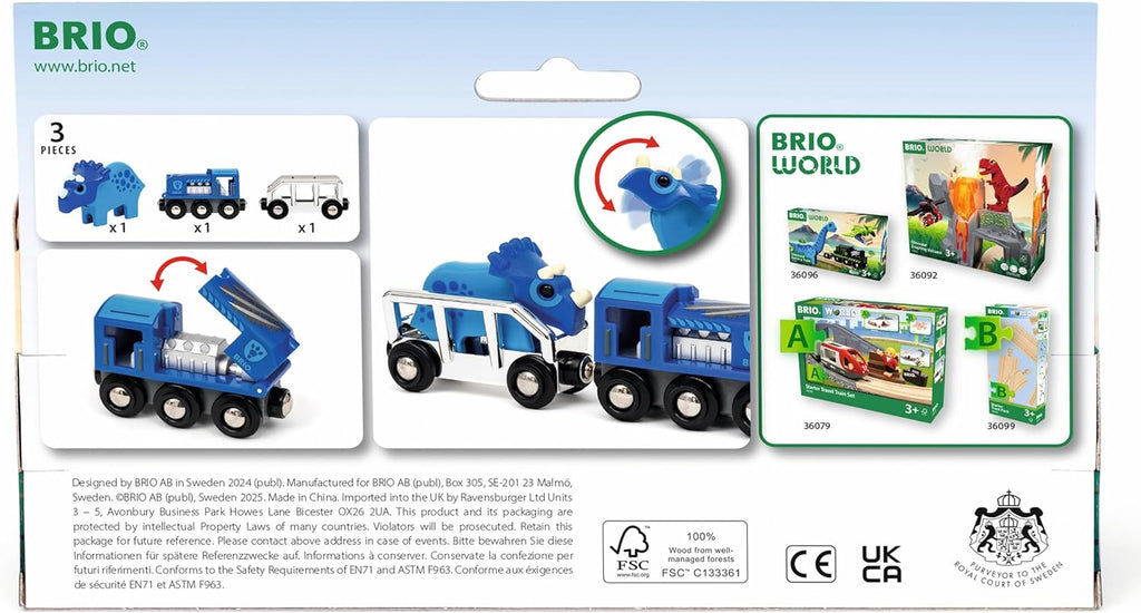 BRIO World Special Edition Train Set with Blue Engine and Dinosaur Figure