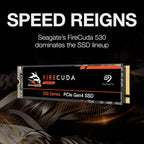 Seagate FireCuda 530 500GB SSD M.2 PCIe Gen4x4 NVMe 1.4 Compatible PS5