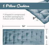Intelligent Design Edelia Foldable Poly Chenille Light Weight Lounge Floor Pillow Cushion Tufted Seat for Meditation, Game Playing, Yoga, Reading with Travel Wrap, 27" W x 74" L, Aqua