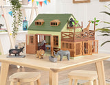 Terra by Battat – 15 Pcs Animal Hospital Pretend & Play Set - Openable Rooftop for Farm or Safari Animal Figurines