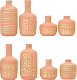 Main + Mesa Stoneware Vases with Gold Pattern, Set of 8