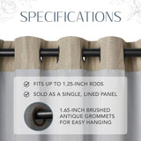 Elrene Home Fashions 26865874693 Braiden Room Darkening Grommet Window Curtain Drape Panel 52inX84in Navy 1pc