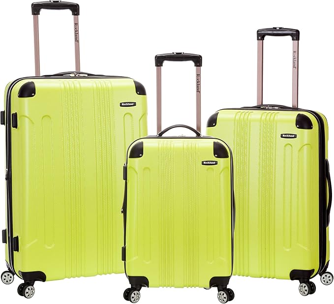 Rockland London Hardside Luggage 3 Piece set (20" 24" and 28") Green