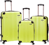 Rockland London Hardside Luggage 3 Piece set (20" 24" and 28") Bright Green
