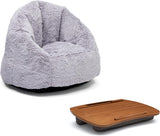 Delta Children Cozee Fluffy Chair and Bamboo Lap Desk Set