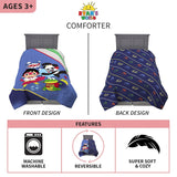 Franco Kid's Bedding Super Soft Microfiber Ryans World Reversible Comforter Blue TwinFull Size 72x86 Inch